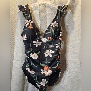 Elegant Floral Kids One Piece Swimsuit